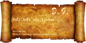 Dékány Ilona névjegykártya