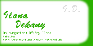 ilona dekany business card